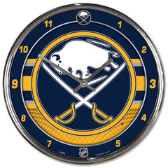 Buffalo Sabres Clock Round Wall Style Chrome Periodic Restock