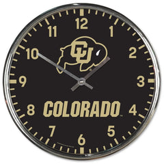 Colorado Buffaloes Clock Round Wall Style Chrome Periodic Restock