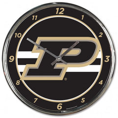 Purdue Boilermakers Clock Round Wall Style Chrome Periodic Restock