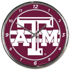 Texas A&M Aggies Round Chrome Wall Clock Periodic Restock