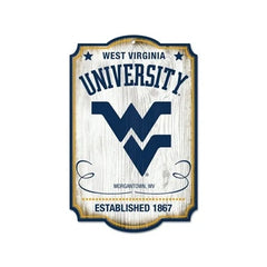 West Virginia Mountaineers Sign 11x17 Wood Retro
