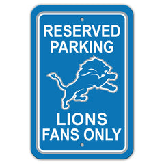 Detroit Lions Sign 12x18 Plastic Reserved Parking Style
