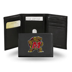 Maryland Terrapins Wallet Trifold Leather Embroidered - Special Order