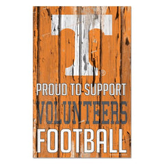 Tennessee Volunteers Sign 11x17 Wood Proud to Support Design