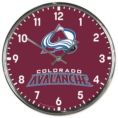 Colorado Avalanche Clock Round Wall Style Chrome Periodic Restock