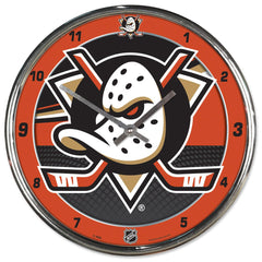 Anaheim Ducks Clock Round Wall Style Chrome Periodic Restock