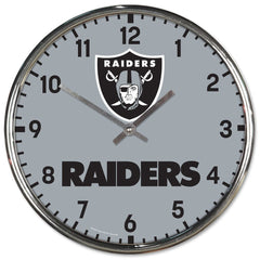 Las Vegas Raiders Round Chrome Wall Clock Periodic Restock