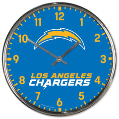 Los Angeles Chargers Clock Wall Style Round Chrome Periodic Restock