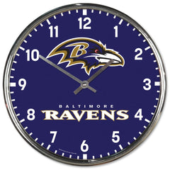 Baltimore Ravens Round Chrome Wall Clock Periodic Restock