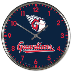 Cleveland Guardians Clock Round Wall Style Chrome Periodic Restock