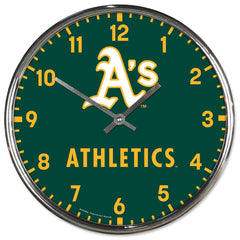 Oakland Athletics Clock Round Wall Style Chrome Periodic Restock