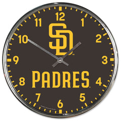 San Diego Padres Clock Round Wall Style Chrome Periodic Restock