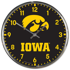 Iowa Hawkeyes Round Chrome Wall Clock Periodic Restock