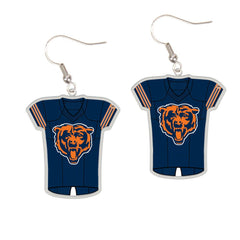 Chicago Bears Earrings Jersey Style Carded - Special Order