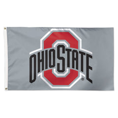Ohio State Buckeyes Falcons Flag 3x5 Deluxe Style OSU Logo on Gray - Special Order