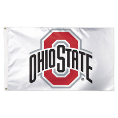 Ohio State Buckeyes Falcons Flag 3x5 Deluxe Style OSU Logo on White Special Order