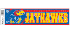 Kansas Jayhawks Decal 3x12 Bumper Strip Style - Special Order