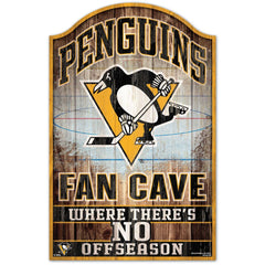 Pittsburgh Penguins Sign 11x17 Wood Fan Cave Design - Special Order