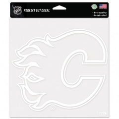 Calgary Flames Decal 8x8 Perfect Cut White - Special Order