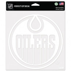 Edmonton Oilers Decal 8x8 Perfect Cut White - Special Order