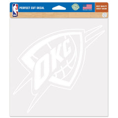 Oklahoma City Thunder Decal 8x8 Die Cut White - Special Order