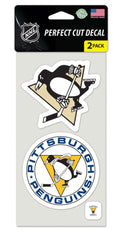 Pittsburgh Penguins Decal 4x4 Perfect Cut Set of 2 - Special Order