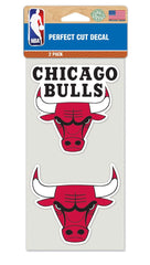 Chicago Bulls Decal 4x4 Perfect Cut Set of 2 - Special Order