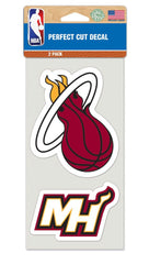 Miami Heat Decal 4x4 Perfect Cut Set of 2 - Special Order