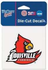 Louisville Cardinals Decal 4x4 Perfect Cut Color - Special Order
