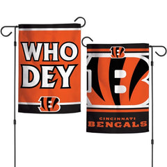 Cincinnati Bengals Flag 12x18 Garden Style 2 Sided Slogan Design - Special Order