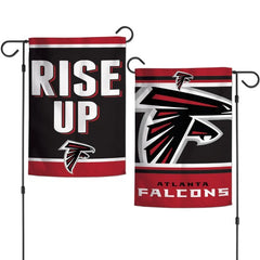 Atlanta Falcons Flag 12x18 Garden Style 2 Sided Slogan Design - Special Order