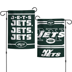 New York Jets Flag 12x18 Garden Style 2 Sided Slogan Design - Special Order