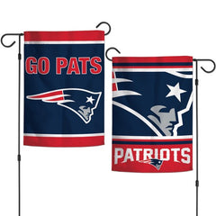 New England Patriots Flag 12x18 Garden Style 2 Sided Slogan Design - Special Order