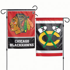 Chicago Blackhawks Flag 12x18 Garden Style 2 Sided - Special Order