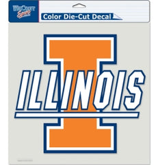 Illinois Fighting Illini Decal 8x8 Die Cut Color - Special Order