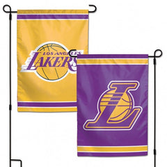 Los Angeles Lakers Flag 12x18 Garden Style 2 Sided - Special Order