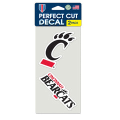 Cincinnati Bearcats Decal 4x4 Perfect Cut Set of 2 - Special Order