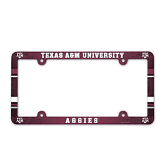 Texas A&M Aggies License Plate Frame Plastic Full Color Style - Special Order