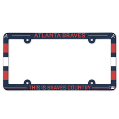 Atlanta Braves License Plate Frame Plastic Full Color Style - Special Order