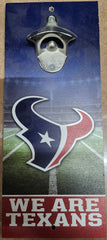 Houston Texans Sign Wood 5x11 Bottle Opener Slogan