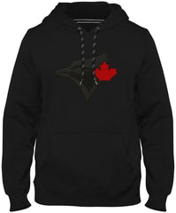 Toronto Blue Jays MLB Express Black With Red Leaf Hoodie - Birdhead