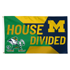 Michigan Wolverines-Notre Dame Fighting Irish Flag 3x5 Deluxe Style House Divided - Special Order
