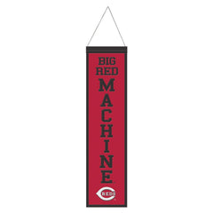 Cincinnati Reds Banner Wool 8x32 Heritage Slogan Design