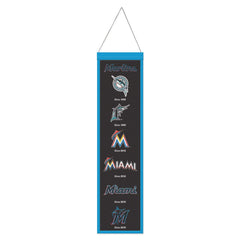 Miami Marlins Banner Wool 8x32 Heritage Evolution Design - Special Order