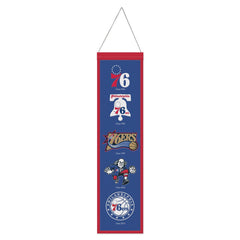 Philadelphia 76ers Banner Wool 8x32 Heritage Evolution Design - Special Order