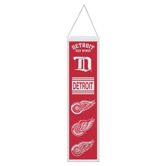 Detroit Red Wings Banner Wool 8x32 Heritage Evolution Design - Special Order