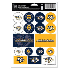 Nashville Predators Decal Sheet 5x7 Vinyl - Special Order