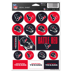 Houston Texans Decal Sheet 5x7 Vinyl