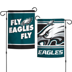 Philadelphia Eagles Flag 12x18 Garden Style 2 Sided Slogan Design - Special Order
