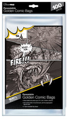 Comic Bags - Golden Size - Resealable (100 per pack)